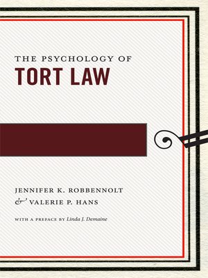 cover image of The Psychology of Tort Law